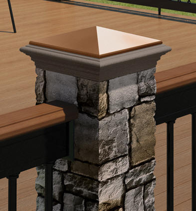 Deckorators Gray Cobblestone Post Cover